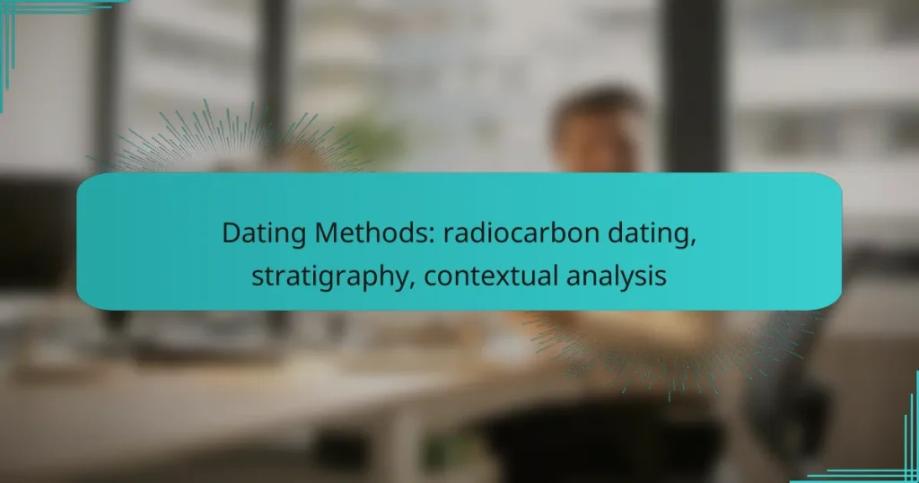 Dating Methods: radiocarbon dating, stratigraphy, contextual analysis