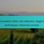 Excavation Sites: site selection, digging techniques, historical context