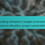 Funding Limitations: budget constraints, resource allocation, project sustainability
