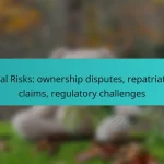 Legal Risks: ownership disputes, repatriation claims, regulatory challenges