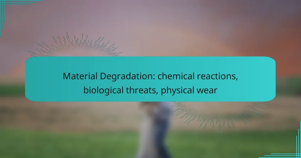 Material Degradation: chemical reactions, biological threats, physical wear