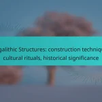 Megalithic Structures: construction techniques, cultural rituals, historical significance