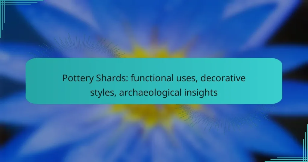 Pottery Shards: functional uses, decorative styles, archaeological insights