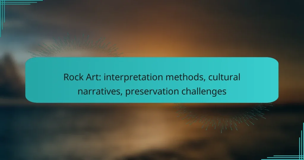 Rock Art: interpretation methods, cultural narratives, preservation challenges