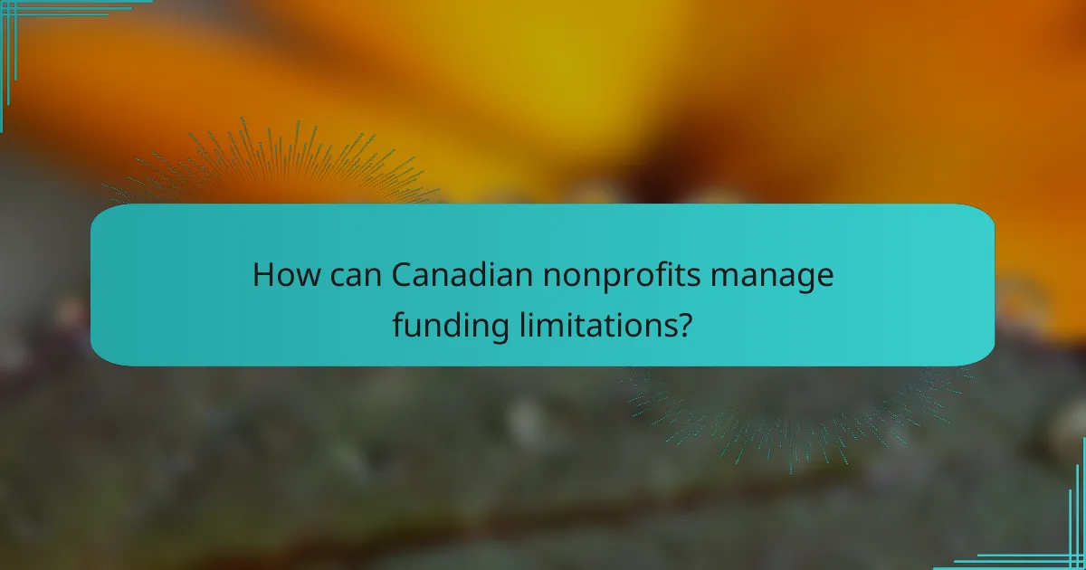 How can Canadian nonprofits manage funding limitations?