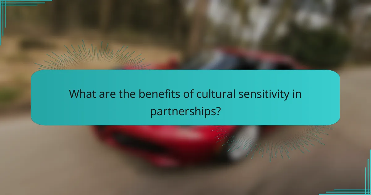 What are the benefits of cultural sensitivity in partnerships?