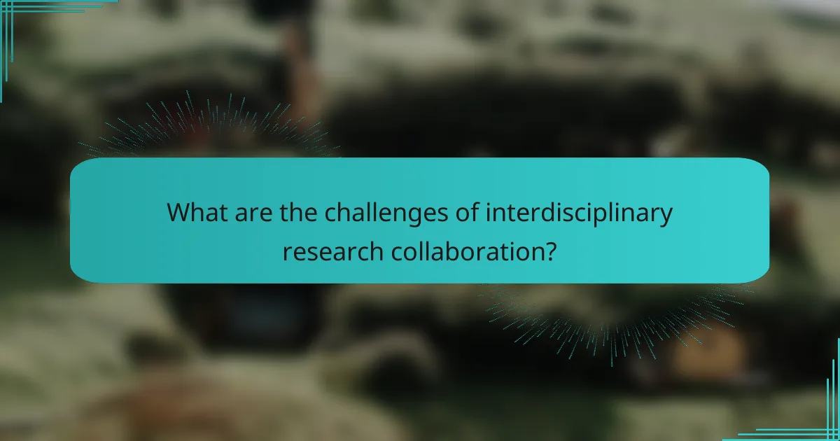 What are the challenges of interdisciplinary research collaboration?