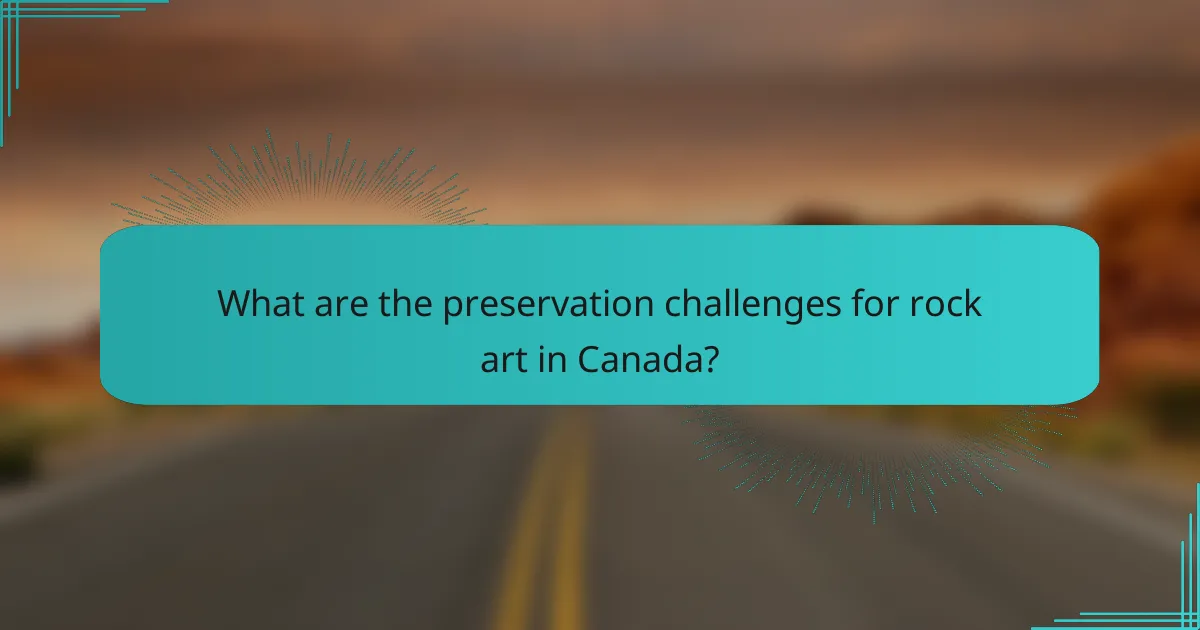 What are the preservation challenges for rock art in Canada?