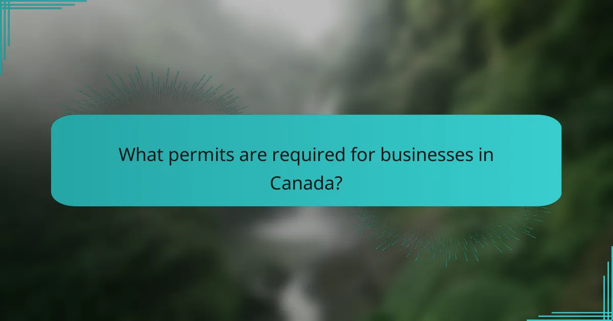 What permits are required for businesses in Canada?