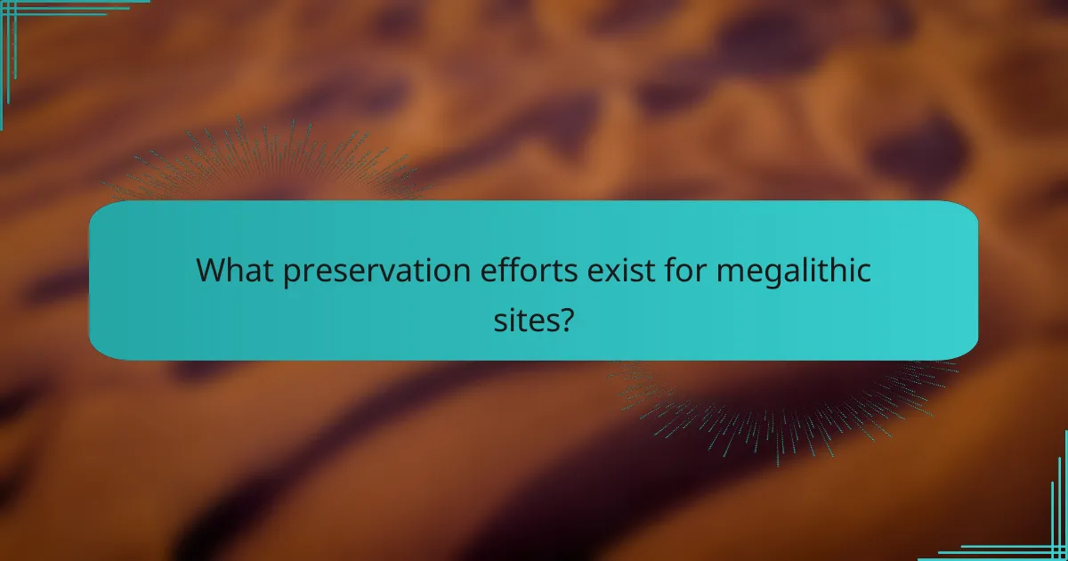 What preservation efforts exist for megalithic sites?